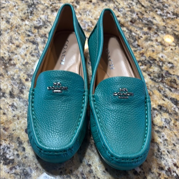 Coach Women's Teal Loafers - Picture 1 of 4